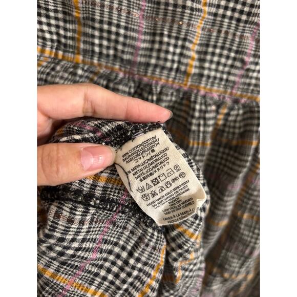 Free people Top Women's Small Break My Stride Long Sleeve Plaid Buttondown - Picture 6 of 6